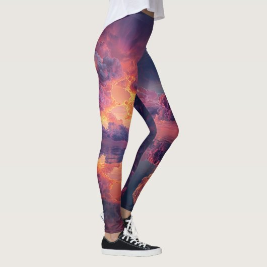 Leggings Surreal Dramatic Clouds With Fiery Sunset (Droite)