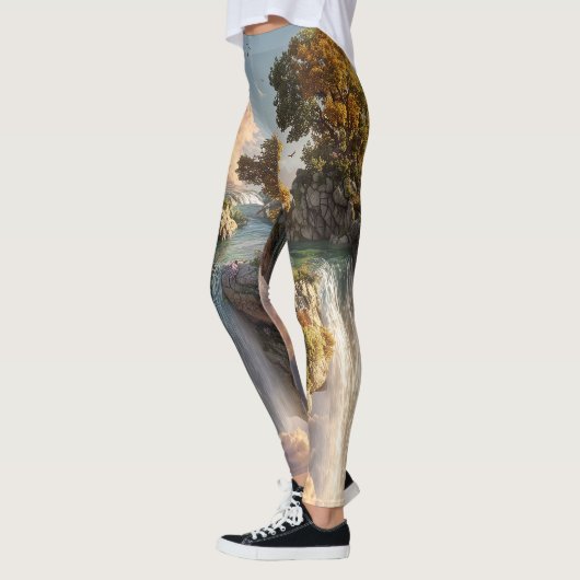 Leggings Surreal Floating Cliffs With Waterfalls (Gauche)