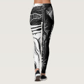 Leggings surréaliste noir et blanc (Dos)