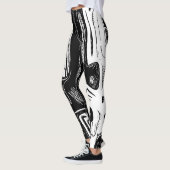 Leggings surréaliste noir et blanc (Gauche)
