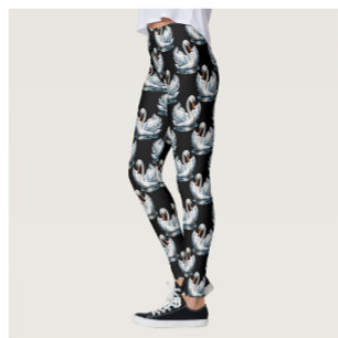 Leggings Swan Birds Design Motif