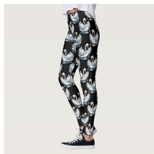 Leggings Swan Birds Design Motif