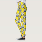 Leggings Swan Birds Pattern Design On Yellow  (Gauche)