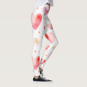 Leggings Sweet Valentine Heart Pattern with Golden Glitter (Droite)