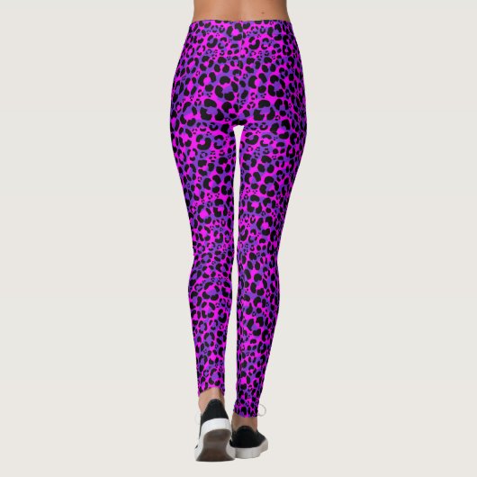 Leggings Swirl Empreinte de léopard violet (Dos)