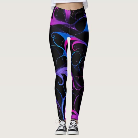 Leggings 💫 Swirling Pink & Violet Pattern - Elegant & Myst (Devant)