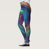 LEGGINGS "SWIRLS VIBRANTS : UN CAPTIVANT MARBLING DIP DESIG (Gauche)