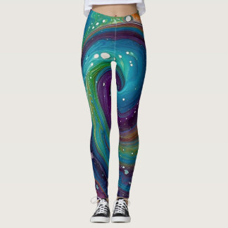 LEGGINGS "SWIRLS VIBRANTS : UN CAPTIVANT MARBLING DIP DESIG