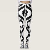 Leggings Symbole Aleph Noir et Blanc en Reflet (Devant)