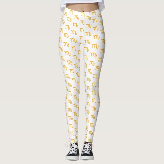 Leggings Symbole d'astrologie Golden Scorpio Personnalisé (Devant)