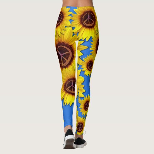 Leggings Symbole de paix tournesol ukrainien signe d'amour (Dos)