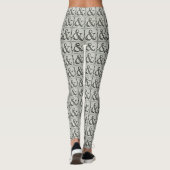 Leggings Symbole Esperluette Noir Funky Fun Chic Gris (Dos)