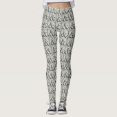 Leggings Symbole Esperluette Noir Funky Fun Chic Gris (Devant)