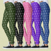 Leggings Symbole féministe motif vert foncé