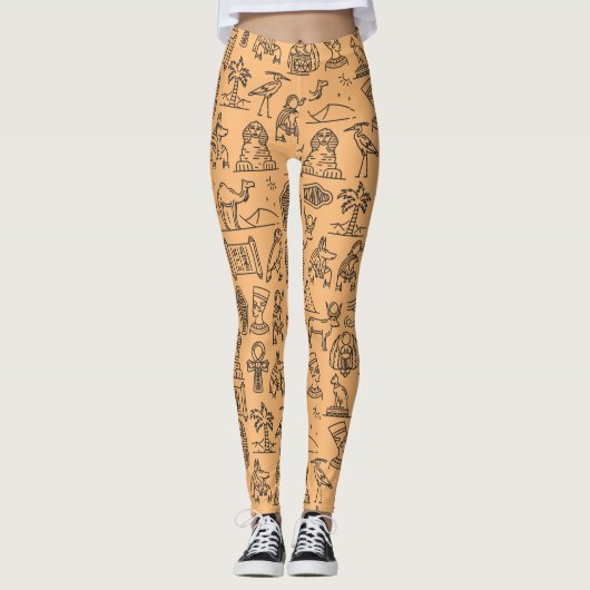 Leggings SYMBOLE Hiéroglyphique égyptien Arrière - plan (Devant)