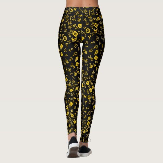 Leggings Symbole jaune et noir (Dos)