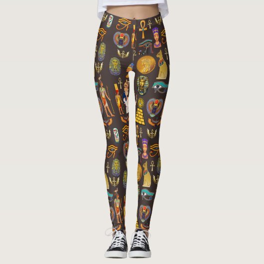 Leggings Symbole Motif égyptien Hiéroglyphique antique (Devant)