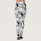 Leggings Symbole Yin et Yang Style tatouage noir et blanc (Dos)