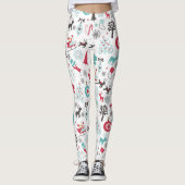 Leggings Symboles de Noël sans couture motif (Devant)