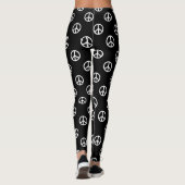 Leggings Symboles de paix blancs sur le noir (Dos)