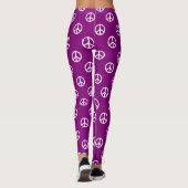 Leggings Symboles de paix blancs sur le pourpre gitan (Dos)