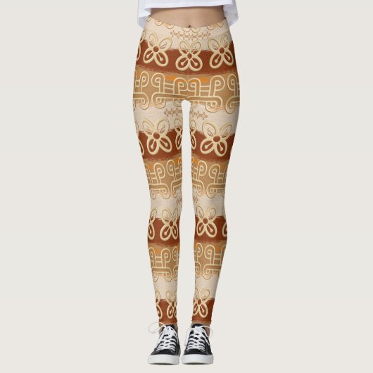 Leggings Symboles ethniques d'Adinkra d'Africain (Devant)