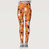 Leggings Symboles Halloween éffrayant motif transparent (Devant)