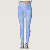 Leggings Symétrie Mandala Bleu Centaurée (Devant)