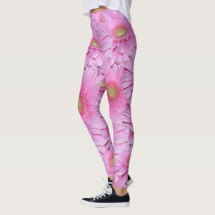 Leggings Symphonie de Gerberas roses,
