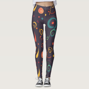 Leggings Symphonie de notes de musique Abstraite