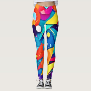 Leggings Symphonie géométrique de couleur