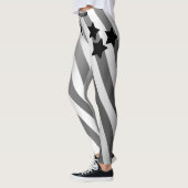 Leggings Système monogrammé noir blanc dégradé gris foncé (Gauche)