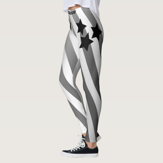Leggings Système monogrammé noir blanc dégradé gris foncé (Gauche)