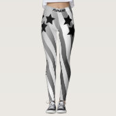 Leggings Système monogrammé noir blanc dégradé gris foncé (Devant)