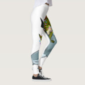 Leggings T-rex de Noël avec lumières de Noël Rinçant un req (Droite)