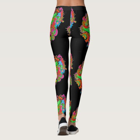 Leggings T-Rex psychédélique (Dos)