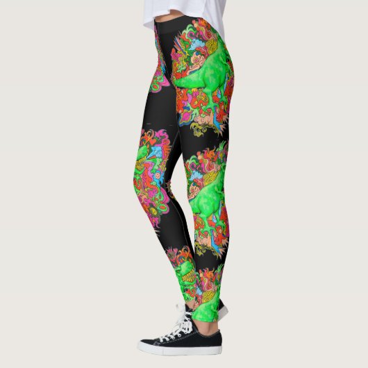 Leggings T-Rex psychédélique (Gauche)