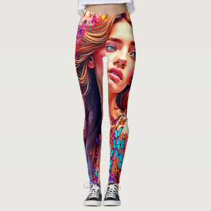 Leggings T-shirt Papillon Muse Portrait Art
