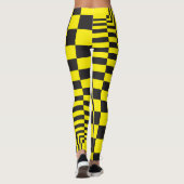 Leggings Table d'échecs jaune noir (Dos)