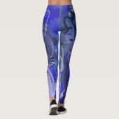 Leggings Tableau abstrait bleu (Dos)