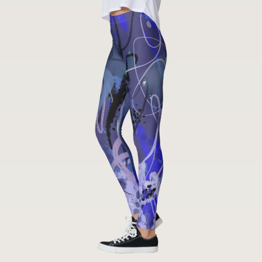 Leggings Tableau abstrait bleu (Gauche)