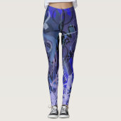 Leggings Tableau abstrait bleu (Devant)