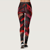 Leggings Tableau Abstrait rouge orange (Dos)