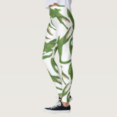 Leggings Tableau d'aquarelle blanc crocodile (Gauche)