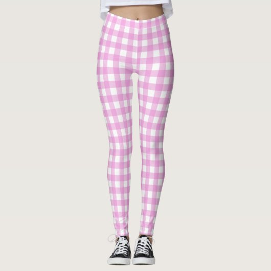 Leggings Tableau de bord rose et blanc (Devant)