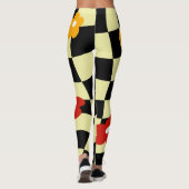 Leggings Tableau de contrôle du coeur floral de la margueri (Dos)