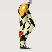 Leggings Tableau de contrôle du coeur floral de la margueri (Droite)