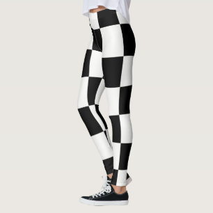 Leggings Tableau de contrôle ~ Échecs~ Design Carré noir et
