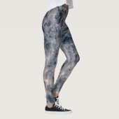 Leggings Tache d'aquarelle rose abstrait Blue & Blush (Droite)