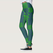 Leggings Taches à pois verts bleus Patchwork  (Gauche)